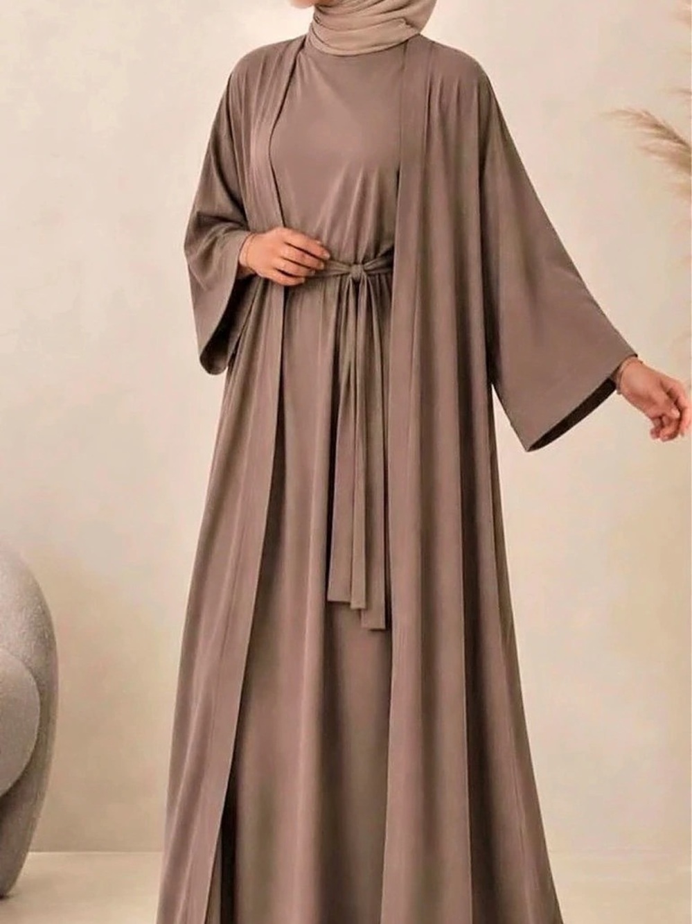 Taupe Abaya Set